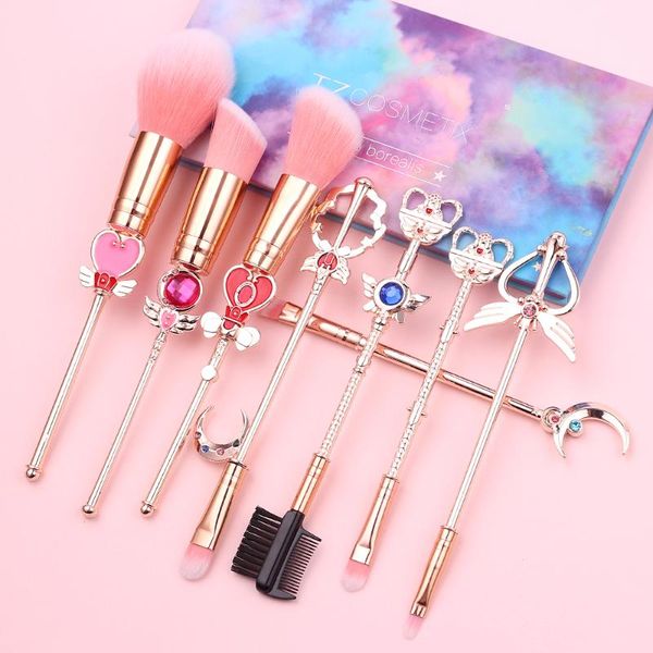 new sailor moon cosmetic brush makeup brushes set 8pcs tools kit eye liner shader foundation powder natural-synthetic pink hair
new sailor moon cosmetic brush makeup brushes set 8pcs tools kit eye liner shader foundation powder natural-synthetic pink hair