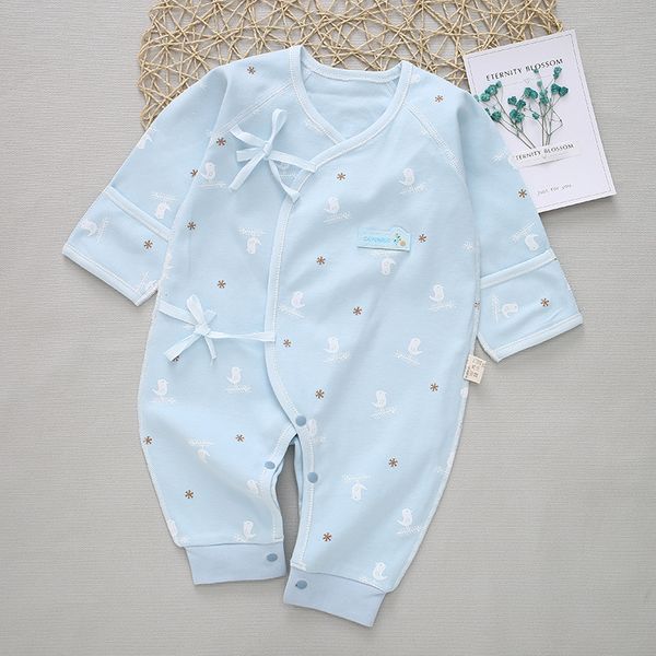 spring and summer new baby one-piece cotton boneless sewing butterfly clothes 0-3 months newborn clothes one generation, Blue
spring and summer new baby one-piece cotton boneless sewing butterfly clothes 0-3 months newborn clothes one generation, Blue