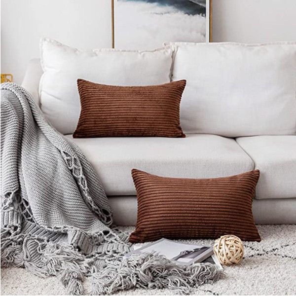 brilliant decorative pillow covers supersoft striped velvet throw toss pillowcase cushion cover for chair, brown (12 x 20inch)6pcs
brilliant decorative pillow covers supersoft striped velvet throw toss pillowcase cushion cover for chair, brown (12 x 20inch)6pcs