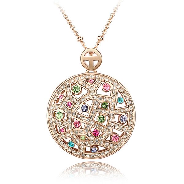 pendant necklaces round shape korean style necklace made with austria crystal for women wedding jewlry fashion nickel bijoux gift, Silver
pendant necklaces round shape korean style necklace made with austria crystal for women wedding jewlry fashion nickel bijoux gift, Silver