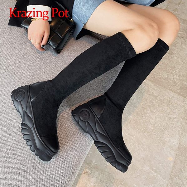 krazing pot european style real leather patchwork round toe high heels thick bottom platform keep warm maiden mid-calf boots l52, Black
krazing pot european style real leather patchwork round toe high heels thick bottom platform keep warm maiden mid-calf boots l52, Black