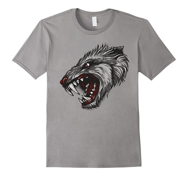 2019 new summer cool tee shirt werewolf t-shirt howling wolf face head lone monster tee 3d cotton t-shirt