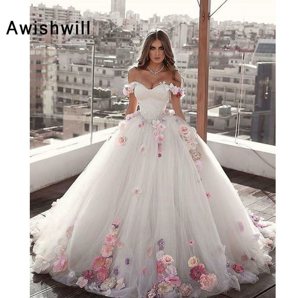 romantic off the shoulder ball gown prom dresses with 3d flowers tulle lace-up back formal evening gowns for women, White;black
romantic off the shoulder ball gown prom dresses with 3d flowers tulle lace-up back formal evening gowns for women, White;black