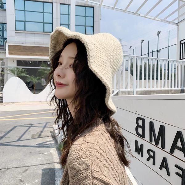 hand-knitted fisherman hat with big eaves female autumn and winter tide simple wild wool hat warm basin, Blue;gray
hand-knitted fisherman hat with big eaves female autumn and winter tide simple wild wool hat warm basin, Blue;gray