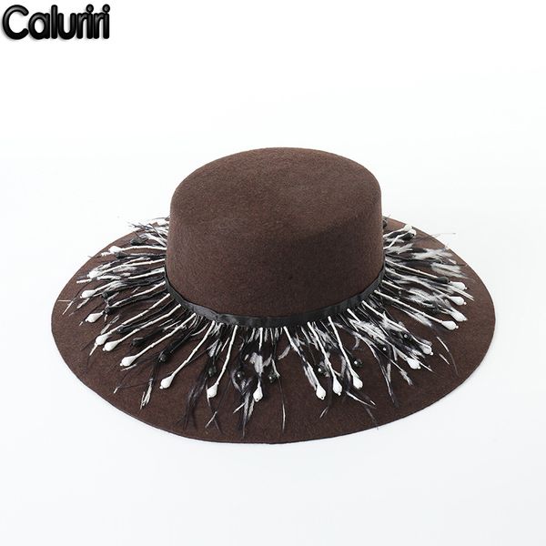 stingy brim hats caluriri fedoras hat british retro style wool feather solid dome gentleman party ladies felt, Blue;gray
stingy brim hats caluriri fedoras hat british retro style wool feather solid dome gentleman party ladies felt, Blue;gray