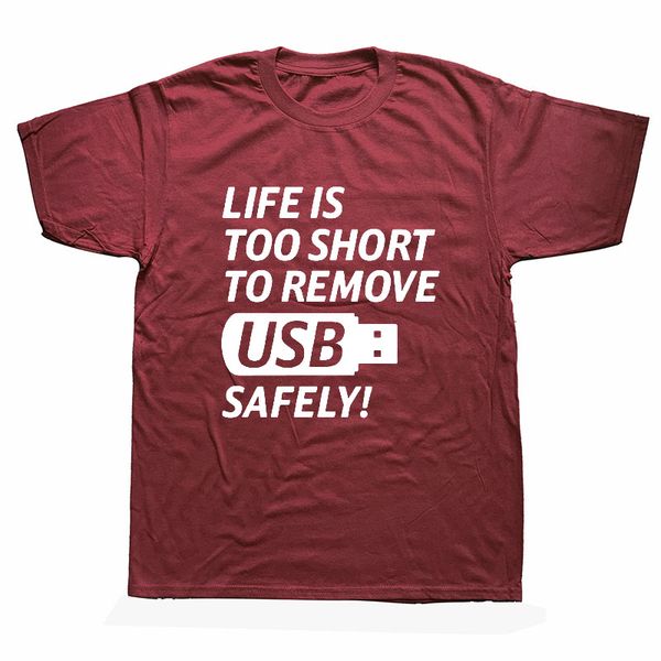 life is too short to remove usb safely funny printed t shirt men computer humor t-shirt for men short sleeve cotton
life is too short to remove usb safely funny printed t shirt men computer humor t-shirt for men short sleeve cotton