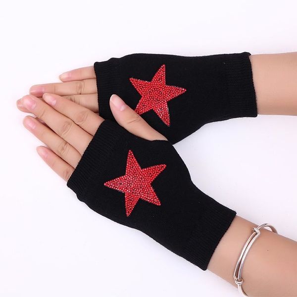 sparkling knitted black wool half finger computer mitts warm rose printed lady rhinestone fingerless gloves women men glx4, Silver
sparkling knitted black wool half finger computer mitts warm rose printed lady rhinestone fingerless gloves women men glx4, Silver