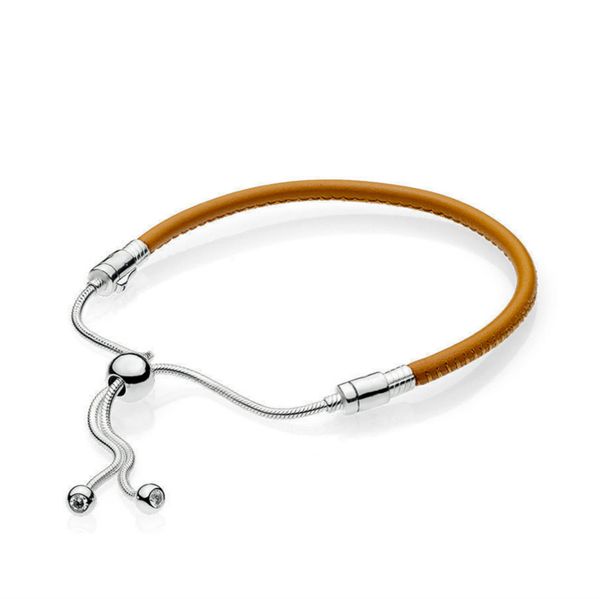 new 100% 925 sterling silver moments golden tan leather sliding bracelet charm women of fashion diy gift jewelry 597225cgt, Black
new 100% 925 sterling silver moments golden tan leather sliding bracelet charm women of fashion diy gift jewelry 597225cgt, Black