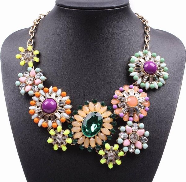 2020 Fashion Colorful Crystal Bead Chunky Pendant Gold Color Chain Statement Flower Necklace for Women Jewelry, Silver
2020 Fashion Colorful Crystal Bead Chunky Pendant Gold Color Chain Statement Flower Necklace for Women Jewelry, Silver
