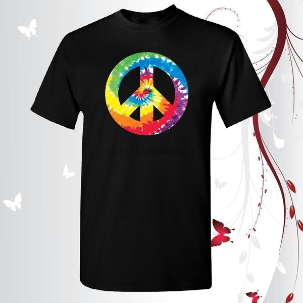peace colorful tye dye retro men's t-shirt swirl woodstock women tshirt
