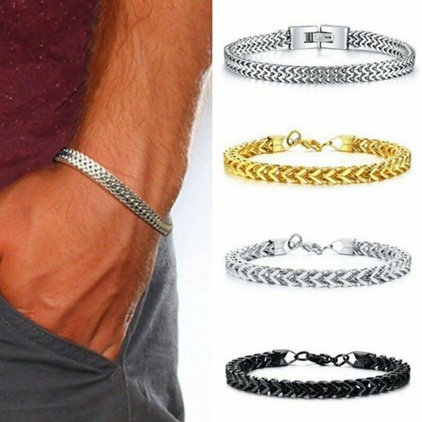 men's bracelet good quality stainless steel mens bracelet men male snake chain on hand man's chain bracelets, Black
men's bracelet good quality stainless steel mens bracelet men male snake chain on hand man's chain bracelets, Black