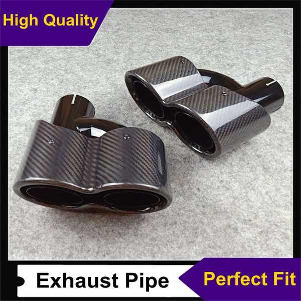pair new siamese double glossy black stainless steel exhaust end pipe auto h style glossy carbon car back tips
pair new siamese double glossy black stainless steel exhaust end pipe auto h style glossy carbon car back tips