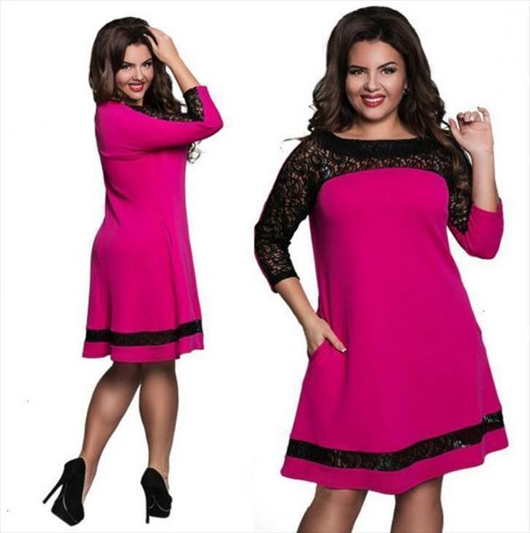 large dresses sizes women lace dress patchwork pink purple plus size short party dress autumn big women clothing designer clothes, Black;gray
large dresses sizes women lace dress patchwork pink purple plus size short party dress autumn big women clothing designer clothes, Black;gray