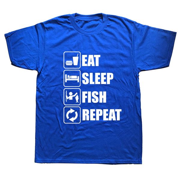 eat sleep fish repeat t shirt gift for dad new funny tee new t-shirt