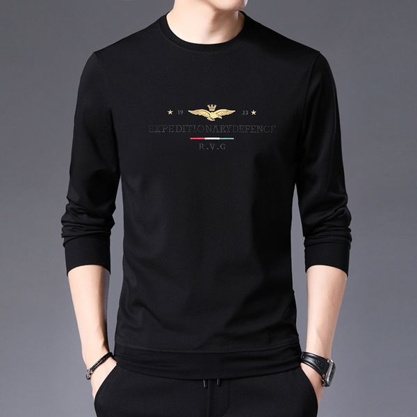 long-sleeved t-shirt young and middle-aged spring and autumn thin embroidered t-shirt sweater men's korean style casual fashion sweater, Black
long-sleeved t-shirt young and middle-aged spring and autumn thin embroidered t-shirt sweater men's korean style casual fashion sweater, Black
