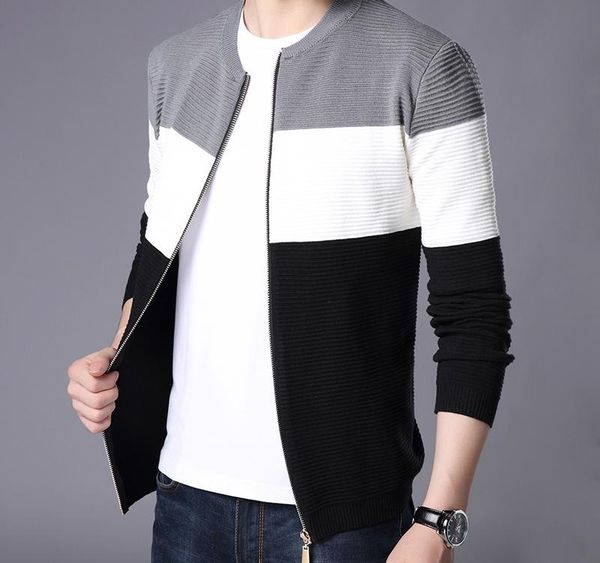 browon 2020 autumn men new casual cardigan sweater jumper men winter fashion striped pockets knit outwear coat sweater men003, White;black
browon 2020 autumn men new casual cardigan sweater jumper men winter fashion striped pockets knit outwear coat sweater men003, White;black
