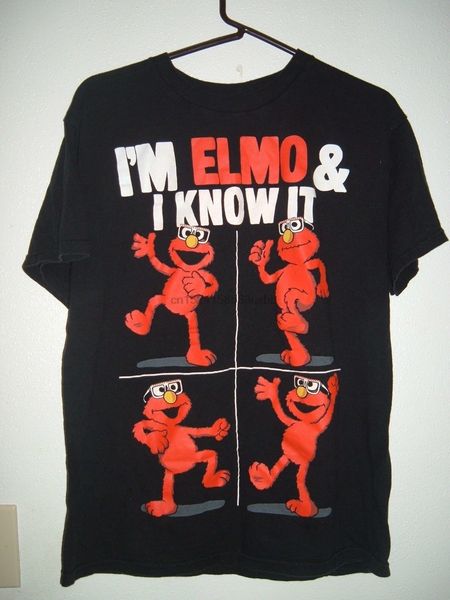 sesame street i'm elmo i know it medium t-shirt cartoon t shirt men new fashion tshirt funny
sesame street i'm elmo i know it medium t-shirt cartoon t shirt men new fashion tshirt funny
