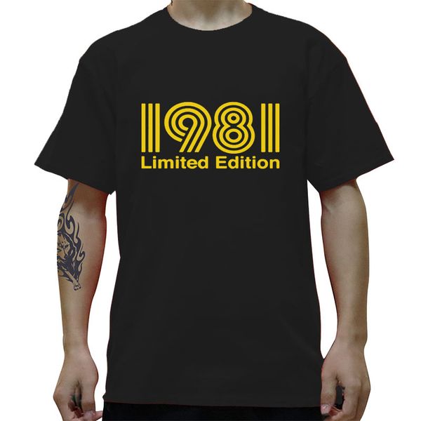 1981 limited edition yellow design men's black t-shirt cool casual pride t shirt men new fashion tshirt loose size
1981 limited edition yellow design men's black t-shirt cool casual pride t shirt men new fashion tshirt loose size