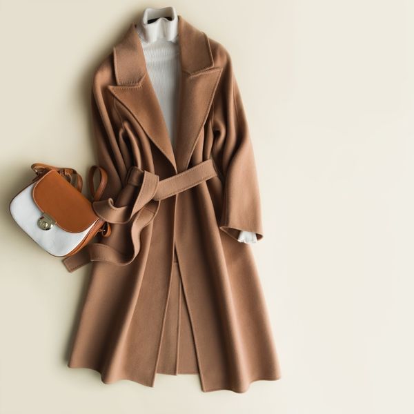 women's wool & blends jech winter autumn long women cashmere vintage coats jacket with belt female casual v-neck warm coat dress, Black
women's wool & blends jech winter autumn long women cashmere vintage coats jacket with belt female casual v-neck warm coat dress, Black