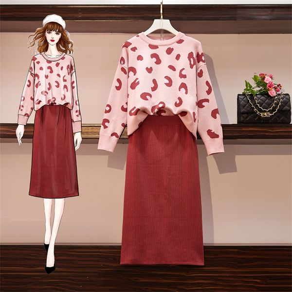 jsxdhk large size knit 2 piece set autumn winter women leopard print knitted pink loose sweater + split pencil skirts suit, Gray
jsxdhk large size knit 2 piece set autumn winter women leopard print knitted pink loose sweater + split pencil skirts suit, Gray