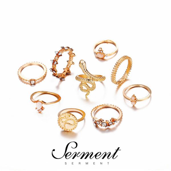 wedding rings serment unique fashion pattern ring set gilded jewelry nine snake-shaped for women princess luxury, Slivery;golden
wedding rings serment unique fashion pattern ring set gilded jewelry nine snake-shaped for women princess luxury, Slivery;golden