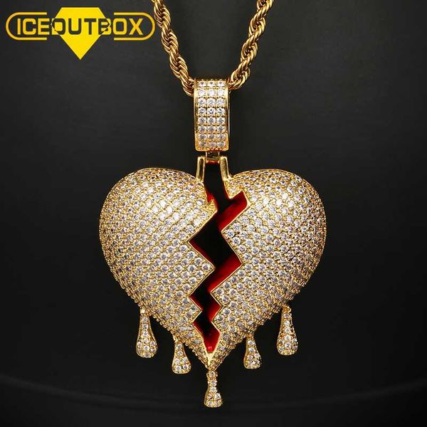 red oil drip broken heart pendant necklace fashion women men's hip hop jewelry gold iced out chain rhinestone statement necklace, Silver
red oil drip broken heart pendant necklace fashion women men's hip hop jewelry gold iced out chain rhinestone statement necklace, Silver