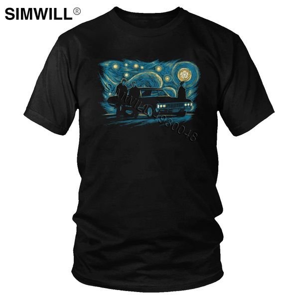 men starry night supernatural t shirt men winchester bros t-shirt short sleeved breathable cotton tshirt parody tv tee apparel
men starry night supernatural t shirt men winchester bros t-shirt short sleeved breathable cotton tshirt parody tv tee apparel