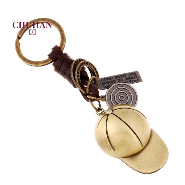 keychains chuhan vintage leather key chains handmade bronze baseball cap chain creative gifts punk ring for lovers c170, Silver
keychains chuhan vintage leather key chains handmade bronze baseball cap chain creative gifts punk ring for lovers c170, Silver