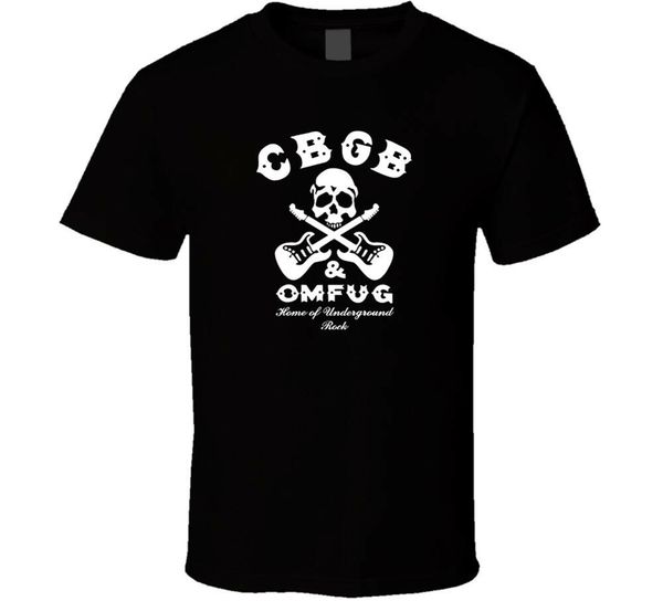 cbgb & omfug punk rock of underground tee lack white tshirt men's funny tee shirt