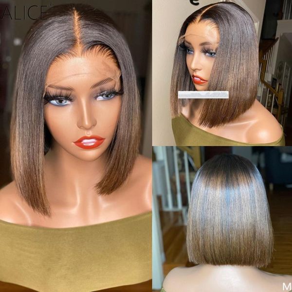 alice ombre bob 4x4 lace front human hair wigs scalp closure wigs with baby hair 130% density non-remy, Black;brown
alice ombre bob 4x4 lace front human hair wigs scalp closure wigs with baby hair 130% density non-remy, Black;brown