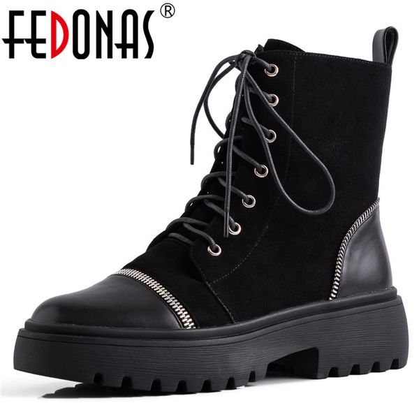 fedonas patchwork genuine leather fashion short boots dancing chunky heels party shoes woman winter punk women new ankle boots, Black
fedonas patchwork genuine leather fashion short boots dancing chunky heels party shoes woman winter punk women new ankle boots, Black