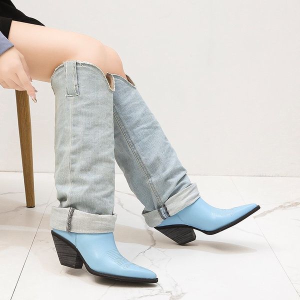 2020 luxury women designer knee high thigh boots block high heels long tight pleaser wedges boots cool spike heels jeans shoes, Black
2020 luxury women designer knee high thigh boots block high heels long tight pleaser wedges boots cool spike heels jeans shoes, Black