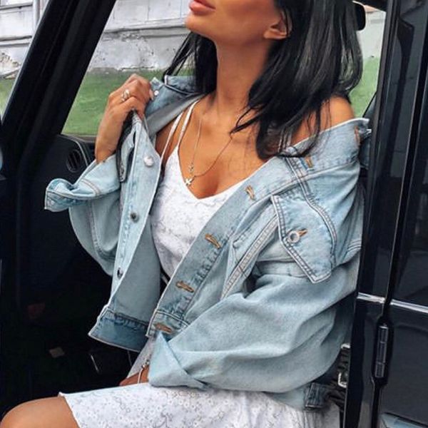 6.18 women fashion lapel denim jacket coat ladies casual pockets loose short jackets female coats comfort blue, Black;brown
6.18 women fashion lapel denim jacket coat ladies casual pockets loose short jackets female coats comfort blue, Black;brown