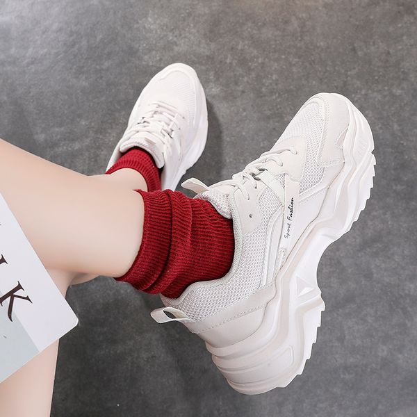 round toe sneakers women casual lace-up mesh flats fashion chunky platform sneakers ladies shoes, Black
round toe sneakers women casual lace-up mesh flats fashion chunky platform sneakers ladies shoes, Black