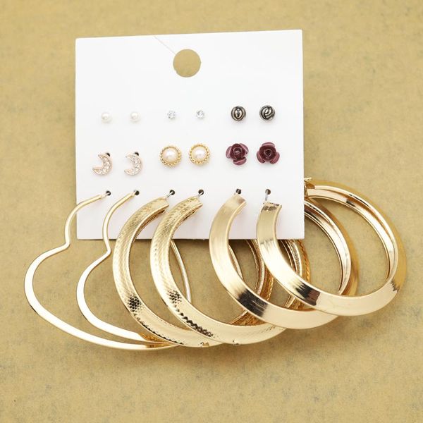hoop & huggie 9 pairs earrings for women fashion jewelry large heart moon flower celebrity pack gold ear studs hip hop big round, Golden;silver
hoop & huggie 9 pairs earrings for women fashion jewelry large heart moon flower celebrity pack gold ear studs hip hop big round, Golden;silver