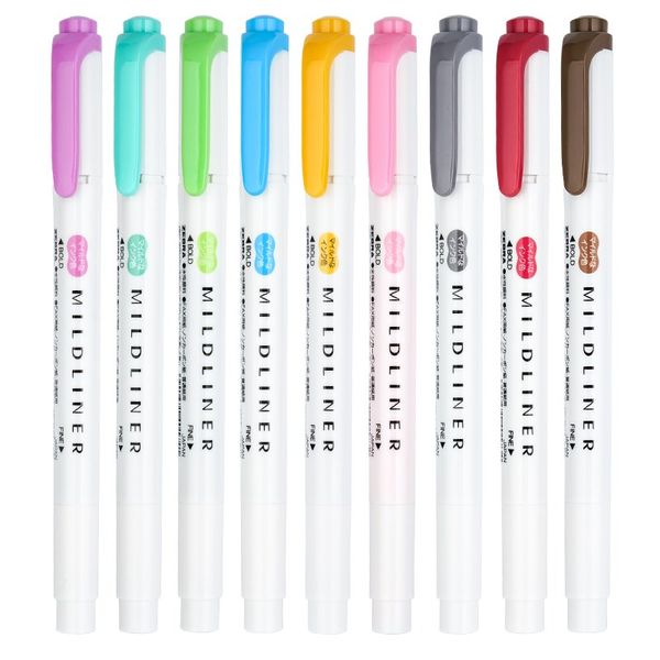 Zebra Mildliner Liner Double Headed Highlighter Pen Hook Pen Cute Art Mark Zebra Mildliner Japanese Stationery Art Supplies