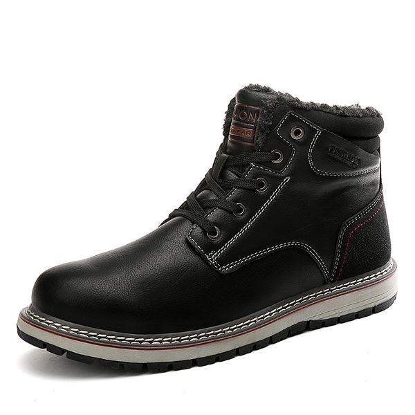 boots fashion winter men's warm snow waterproof leather ankle outdoor hiking shoes, Black
boots fashion winter men's warm snow waterproof leather ankle outdoor hiking shoes, Black