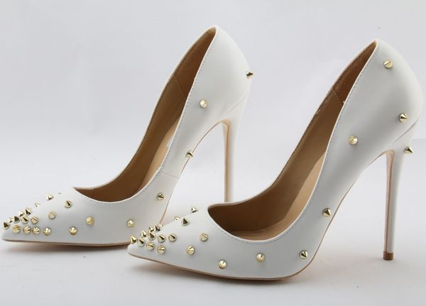 golden rivets women pointy toe pumps black/white leather ladies high heels female fashion high heels size 42
golden rivets women pointy toe pumps black/white leather ladies high heels female fashion high heels size 42
