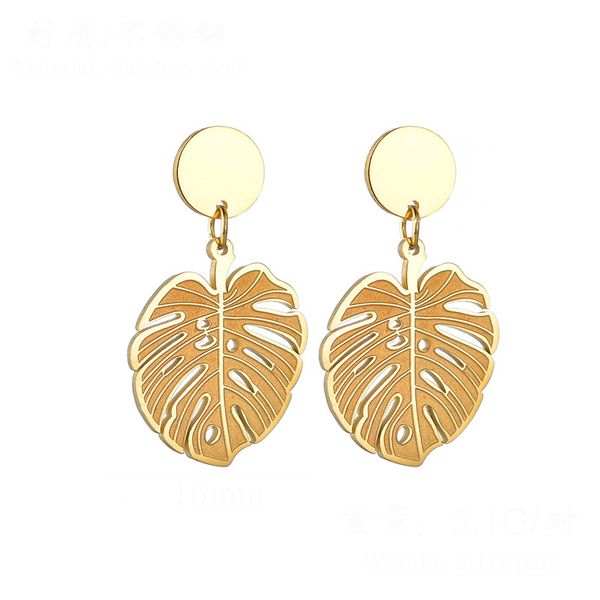 simple hollow earrings stainless steel women's earrings golden plated leaf fashion personality eardrop birthday gift, Silver
simple hollow earrings stainless steel women's earrings golden plated leaf fashion personality eardrop birthday gift, Silver