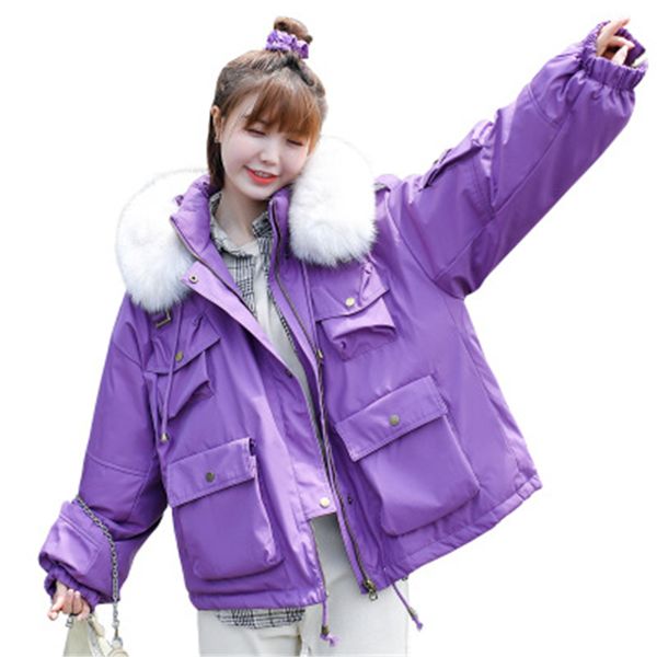 women's down & parkas coat winter white duck loose oversize big fur collar tooling women fashion girls jacket n415, Black
women's down & parkas coat winter white duck loose oversize big fur collar tooling women fashion girls jacket n415, Black
