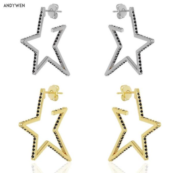 hoop & huggie andywen 100% 925 sterling silver gold big star black zircon cz crystal hoops women 2021 rock punk circle round piercing ohrrin, Golden;silver
hoop & huggie andywen 100% 925 sterling silver gold big star black zircon cz crystal hoops women 2021 rock punk circle round piercing ohrrin, Golden;silver