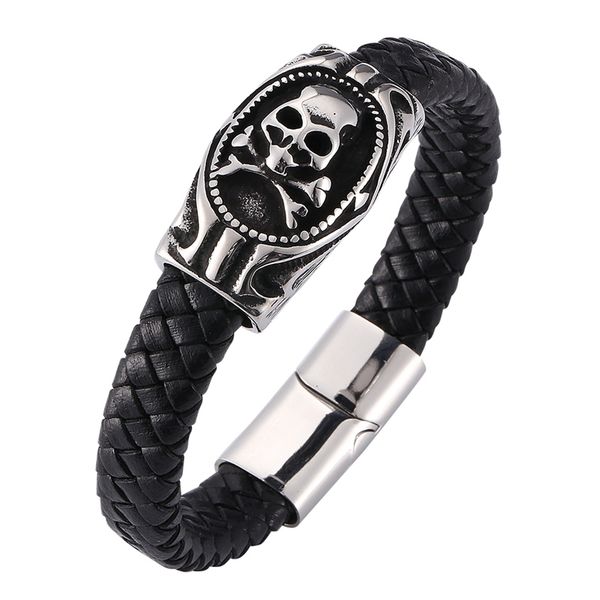 men genuine leather bracelet stainless steel jewelry cool punk rock style skull men bracelets gifts c0272, Golden;silver
men genuine leather bracelet stainless steel jewelry cool punk rock style skull men bracelets gifts c0272, Golden;silver