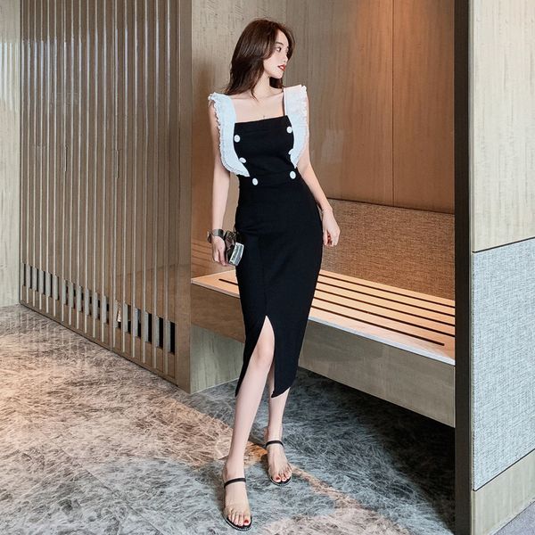 casual dresses 2021 summer women's french platycodon straps tube open fork bag arm dress zippers knee-length, Black;gray
casual dresses 2021 summer women's french platycodon straps tube open fork bag arm dress zippers knee-length, Black;gray