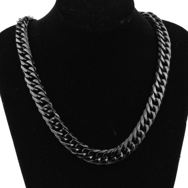 trendy style mens necklace or bracelet 16mm wide black color stainless steel curb cuban chain vintage jewelry 7-32, Silver
trendy style mens necklace or bracelet 16mm wide black color stainless steel curb cuban chain vintage jewelry 7-32, Silver
