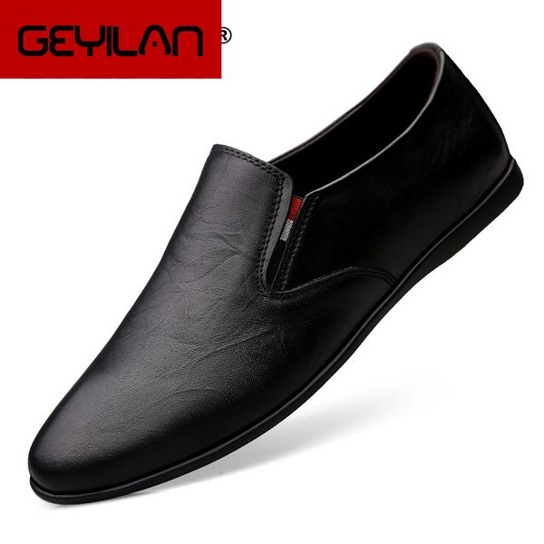 men loafers shoes genuine leather casual flats male fashion slip on boat footwear soft real leather shoes men chaussure homme, Black
men loafers shoes genuine leather casual flats male fashion slip on boat footwear soft real leather shoes men chaussure homme, Black