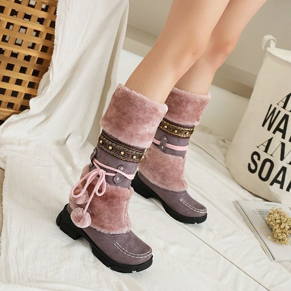 lady boots round toe women's rubber shoes rain winter footwear plush australia thigh high heels high ladies, Black
lady boots round toe women's rubber shoes rain winter footwear plush australia thigh high heels high ladies, Black