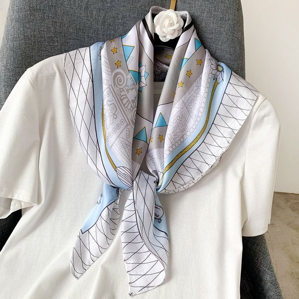 scarves brand 2021 women scarf fashion foulard print silk square handkerchief neck hair scarfs 70*70cm bandana cachecol hijab, Blue;gray
scarves brand 2021 women scarf fashion foulard print silk square handkerchief neck hair scarfs 70*70cm bandana cachecol hijab, Blue;gray