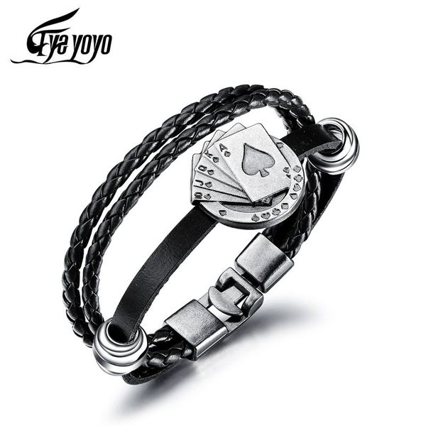 eyeyoyo vintage playing cards men's bracelet, Golden;silver
eyeyoyo vintage playing cards men's bracelet, Golden;silver