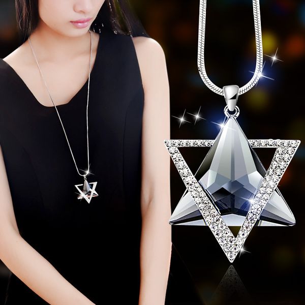 delicate david star pendants necklaces luxury women rhinestone necklace gifts crystal sweater snake long chains jewelry, Silver
delicate david star pendants necklaces luxury women rhinestone necklace gifts crystal sweater snake long chains jewelry, Silver