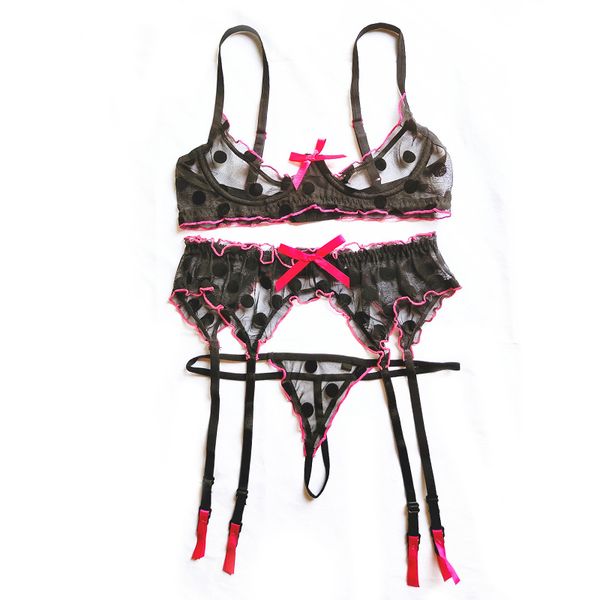 bras sets french red gauze mesh bow flocking underwire push up bra and panty with garter transparent women lingerie set, Red;black
bras sets french red gauze mesh bow flocking underwire push up bra and panty with garter transparent women lingerie set, Red;black